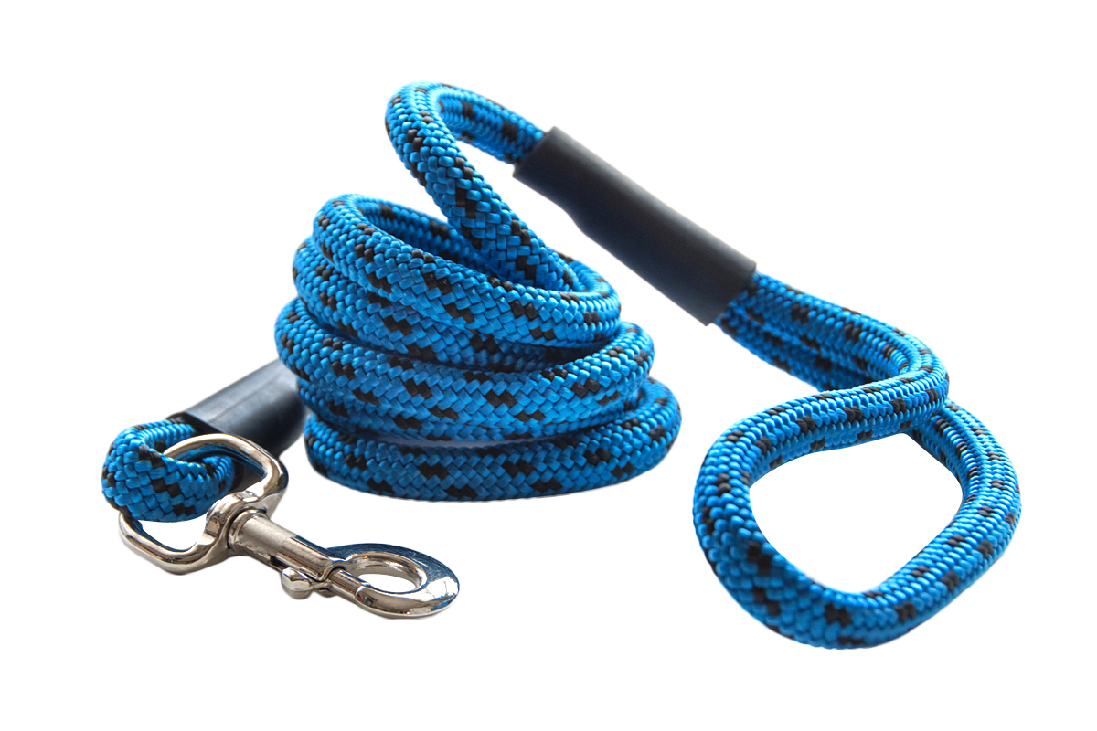 blue and black durable big dog leash