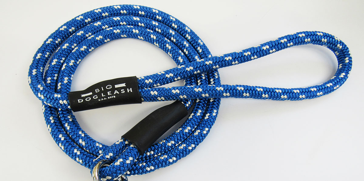 blue and white usa rope big dog leash